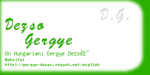 dezso gergye business card